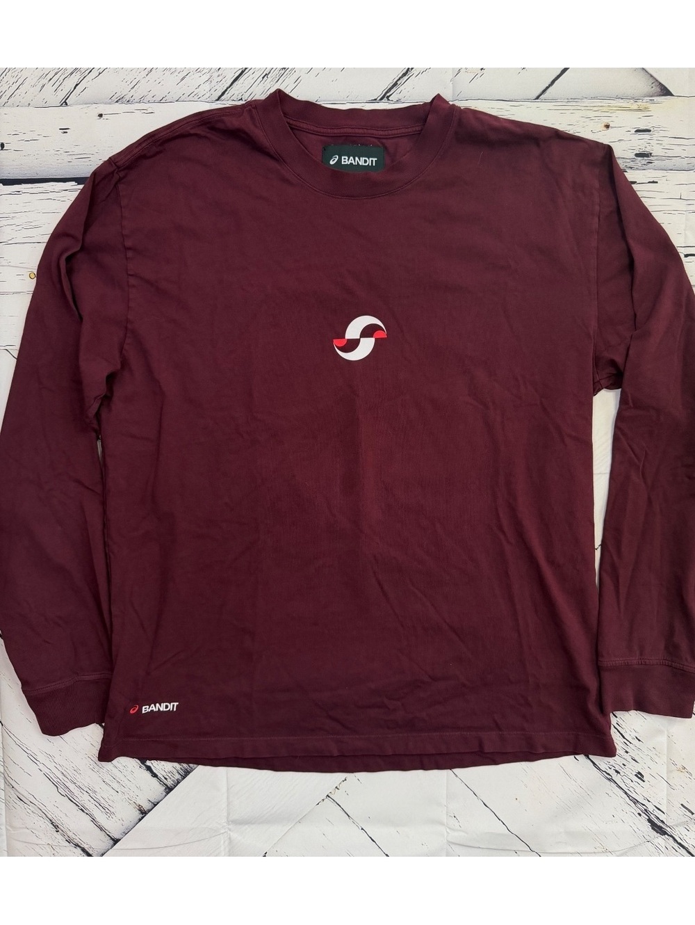 Bandit x ASICS Collab NYC Burgundy Long Sleeve Shirt Adults XL NYC